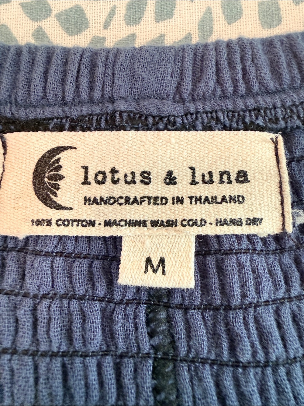 Lotus & Luna | Smocked-Waist Wide Leg Cotton Pants, Deep Teal - Picture 10 of 10